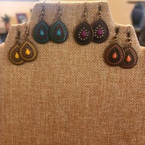 Boho (4 Pack) Inspired Tear Drop Fashion Earrings ✨️